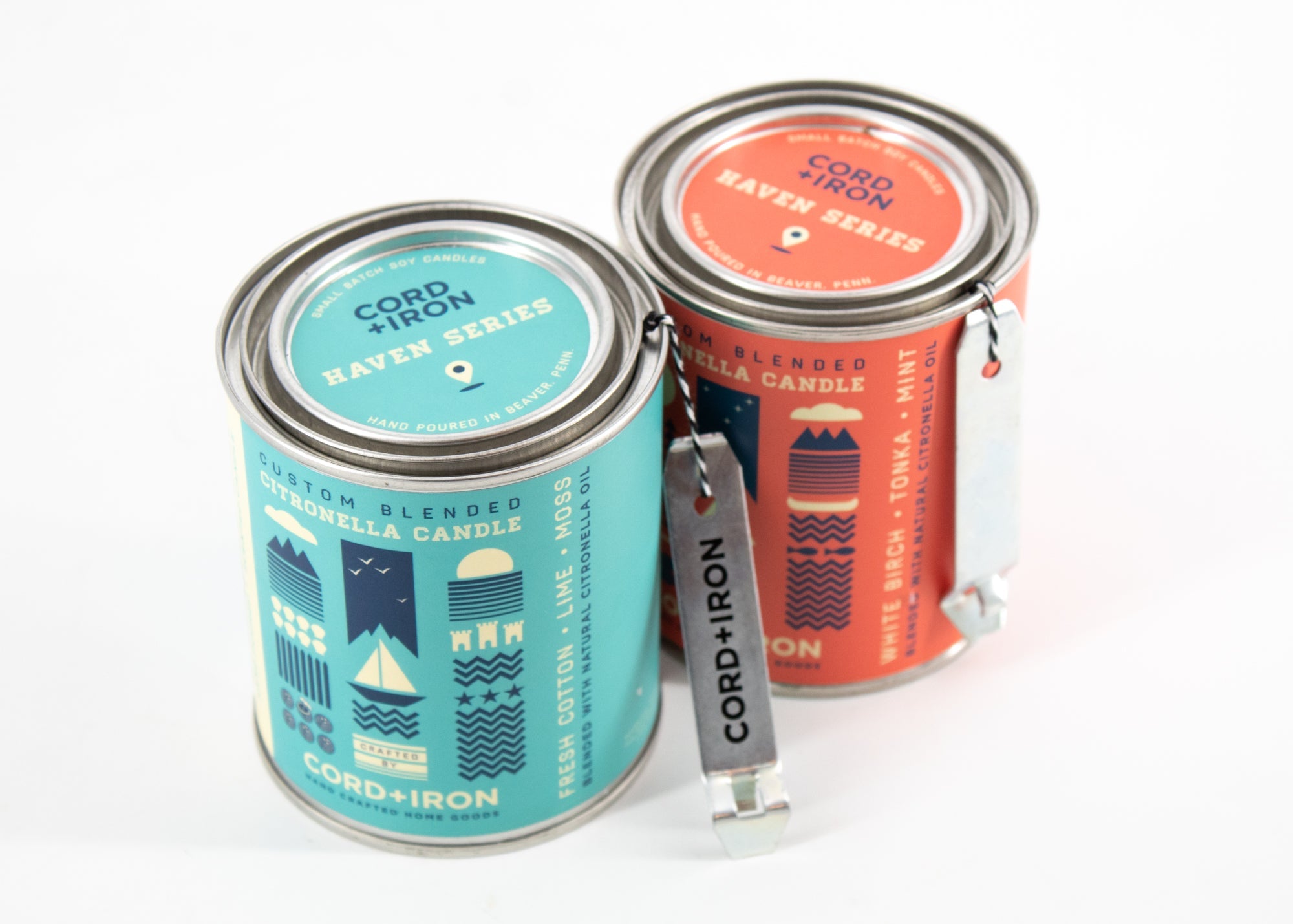 Cord + Iron Citronella Candles (2 Scents Available)