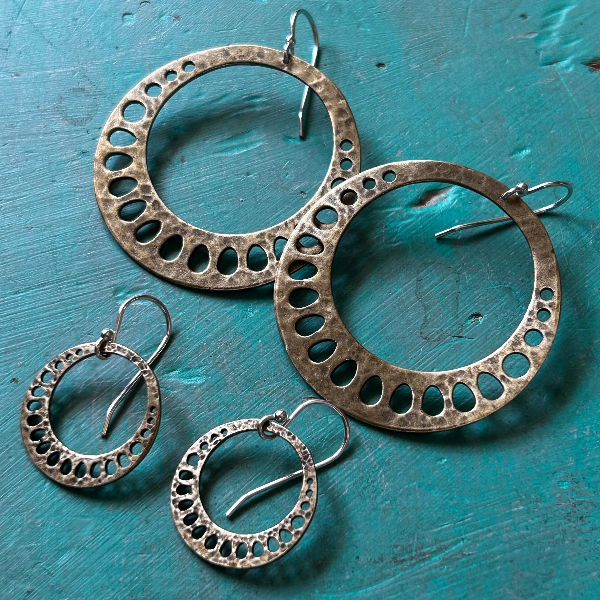 Tiny Brass Lotus Root Earrings by jenkahnjewelry