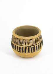 Natural + Black Pattern Clay Pot