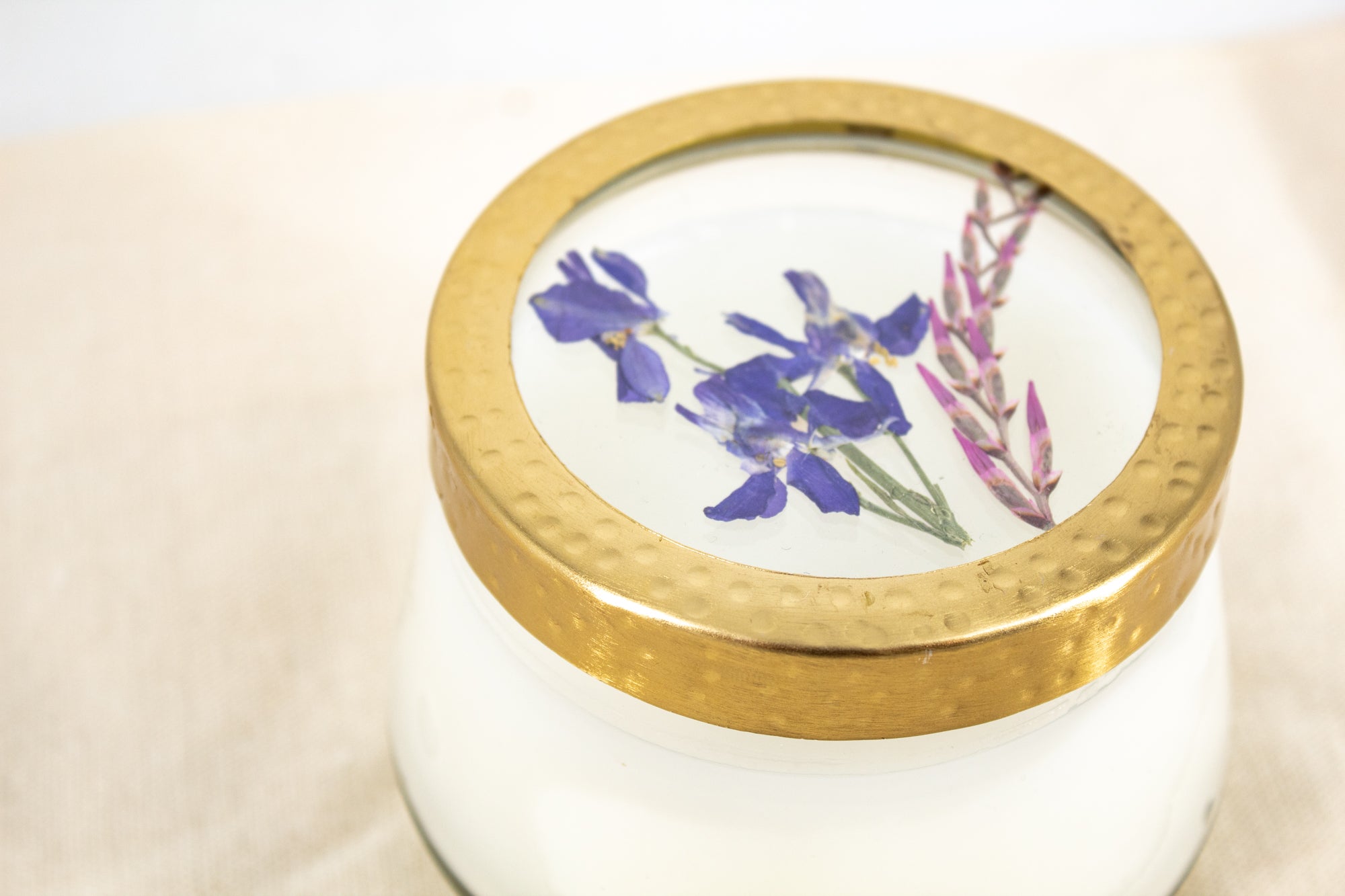 SALE! Pressed Flower Candle - Roman Lavender
