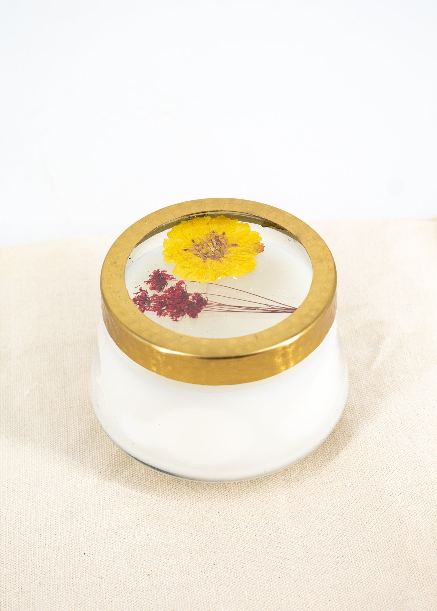 Pressed Flower Candle - Peony and Pomelo