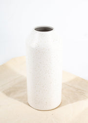 White Speckled Cylinder Vase