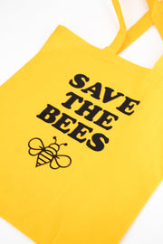 Small Gold Tote Bag - "Save The Bees"