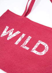 Medium Red Tote Bag - "Wild"