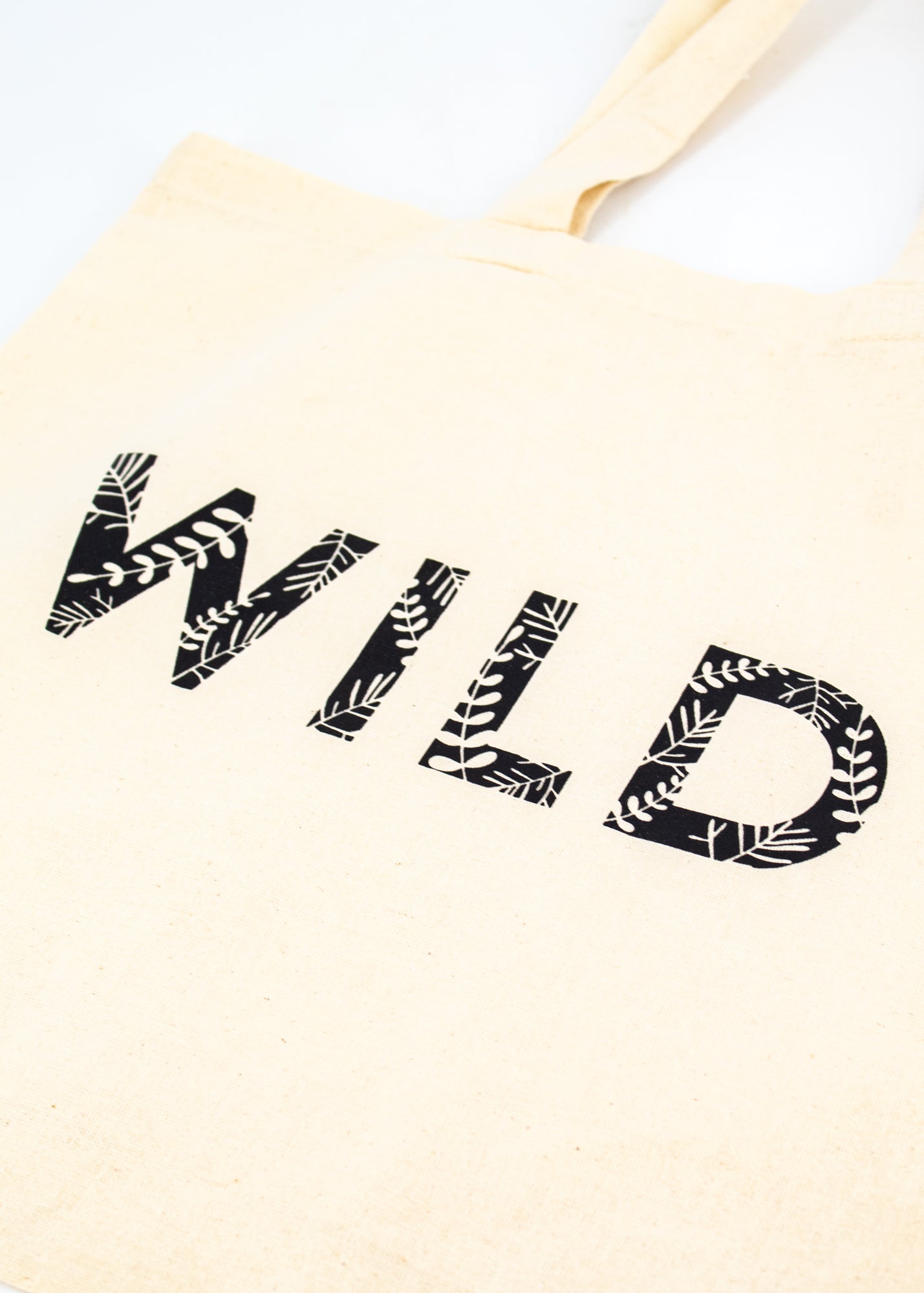Small Cream Tote Bag - "WILD" by Wild Lark