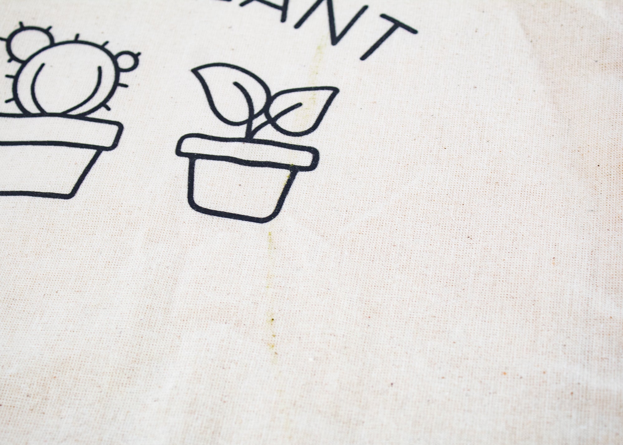 SALE! Small Cream Tote Bag - "Adopt a Plant"