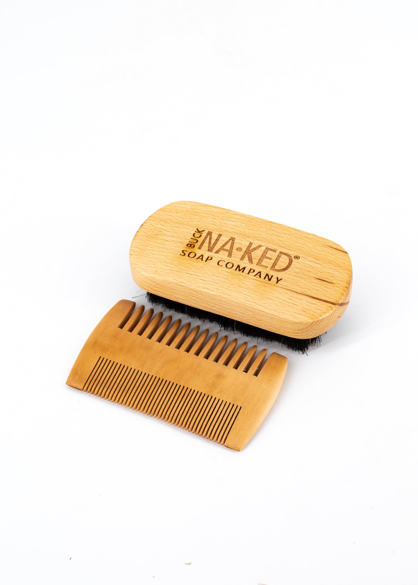 Bamboo Beard Brush + Comb Set