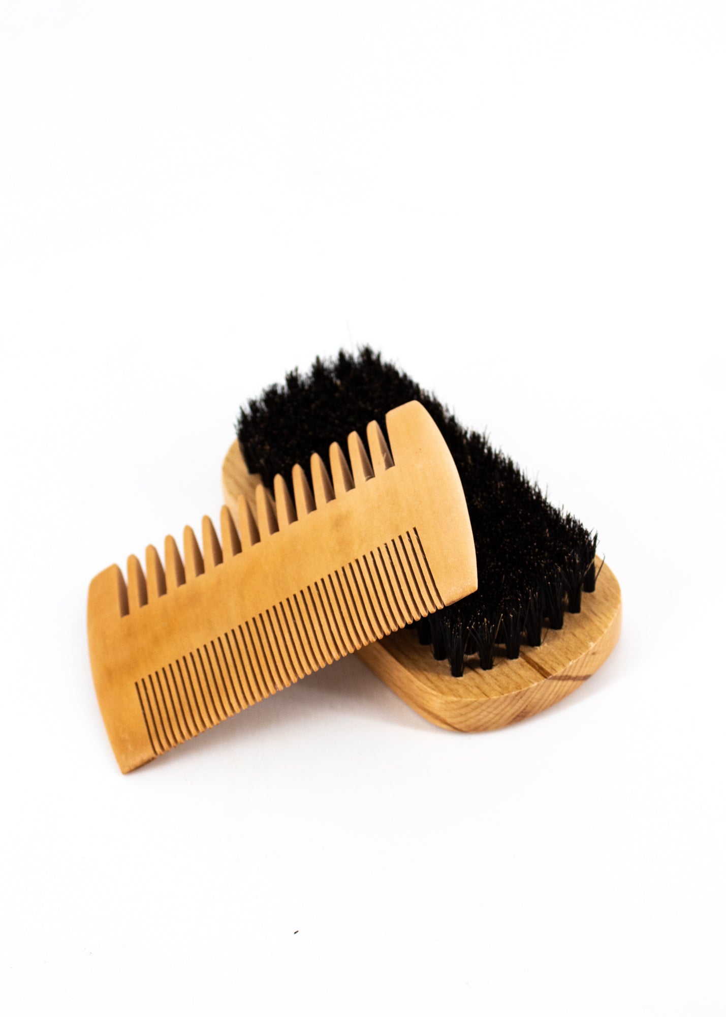 Bamboo Beard Brush + Comb Set