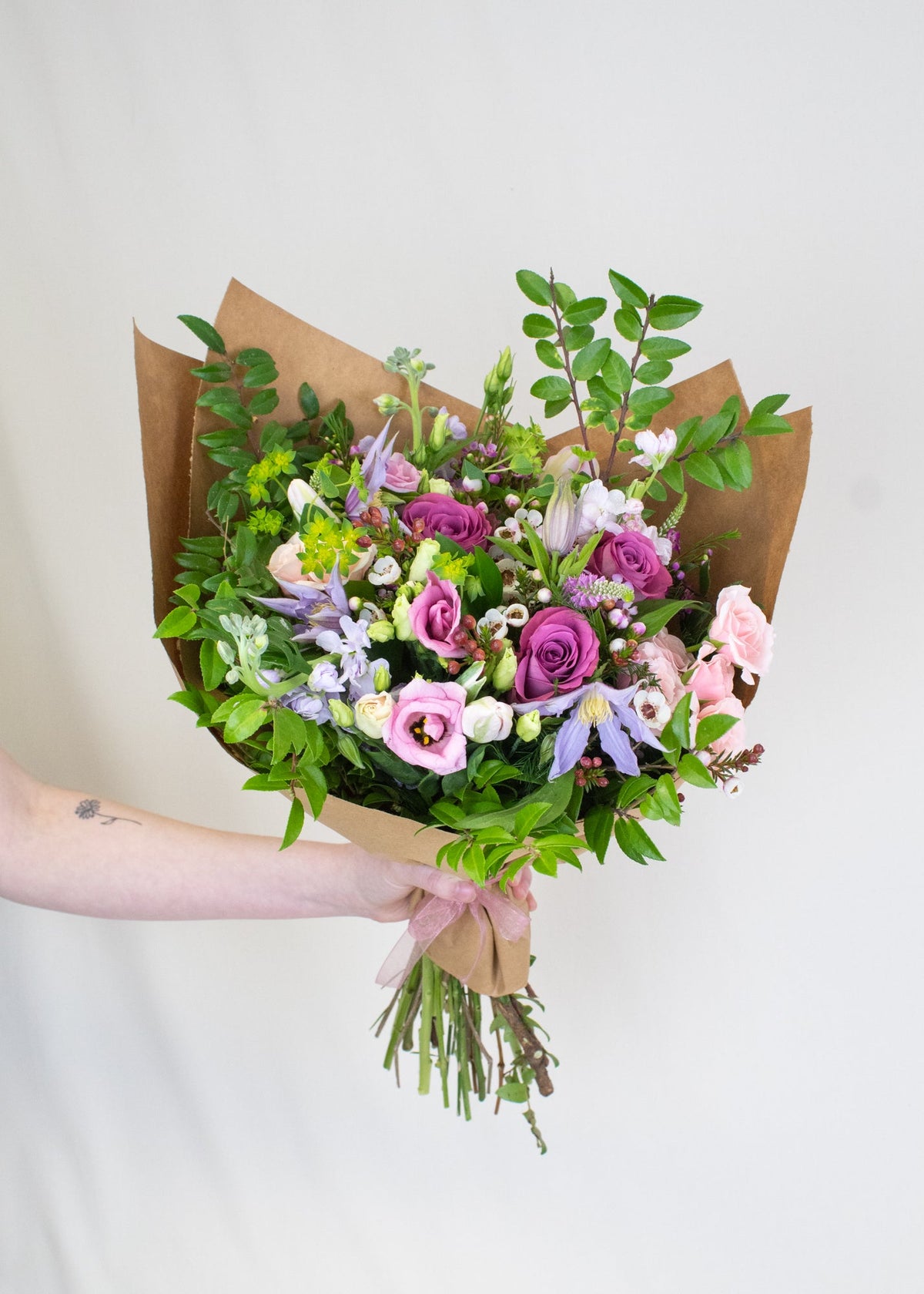 Pink + Purple Wrapped Bouquet - Designer's Choice