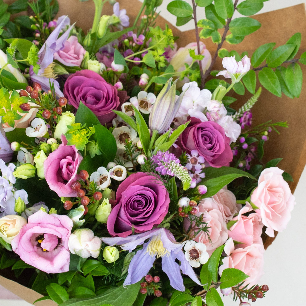 Pink + Purple Wrapped Bouquet - Designer's Choice