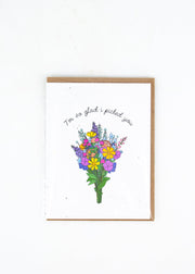 "I'm So Glad I Picked You" Plantable Seed Paper Card