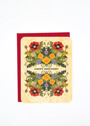 Birthday Poppy Wood Card