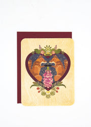 Fox Heart Wood Card by Wild Lark