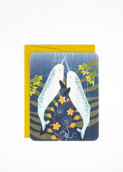 Narwhals Wood Card