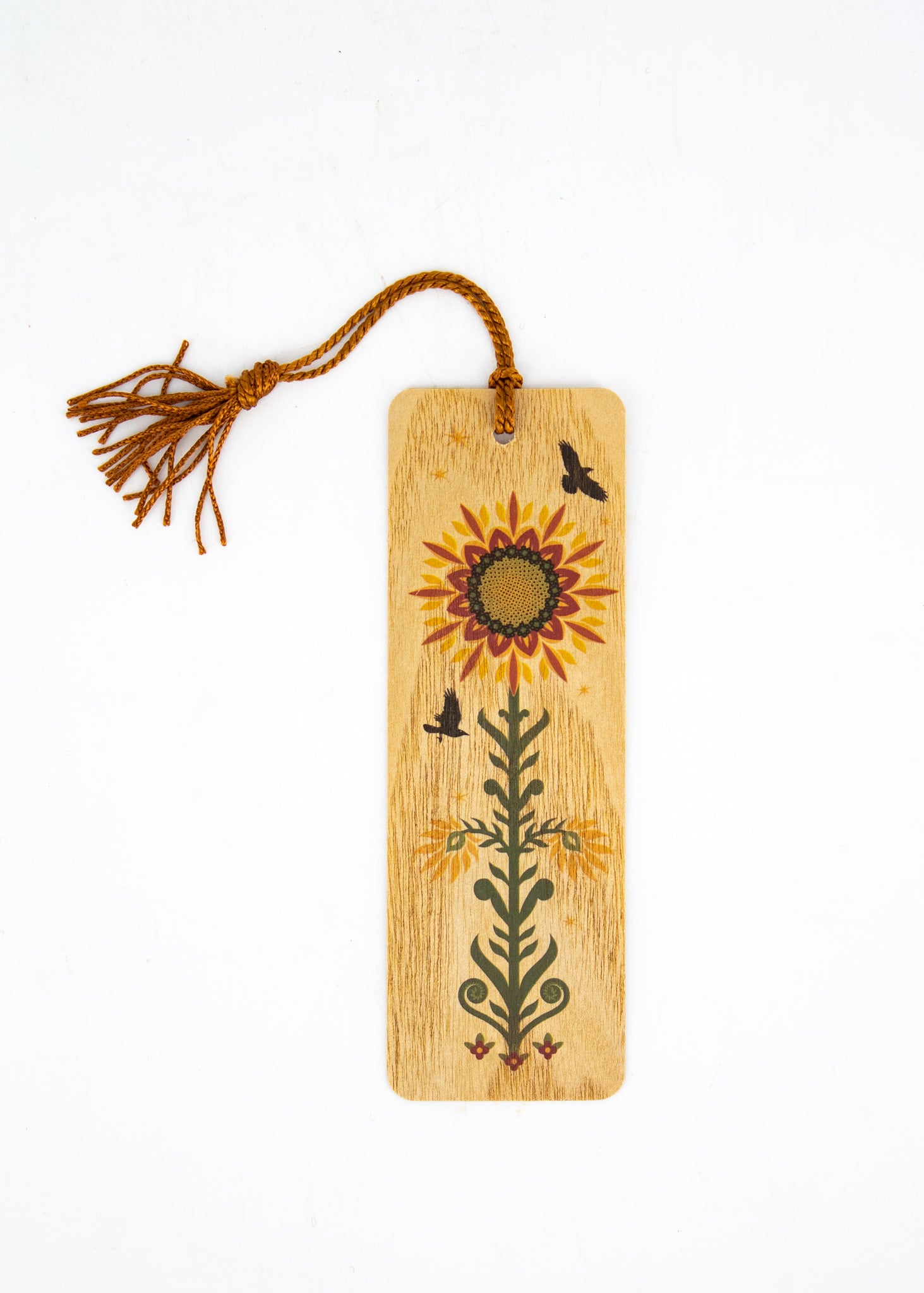 Sunflowers Wood Bookmark with Tassel