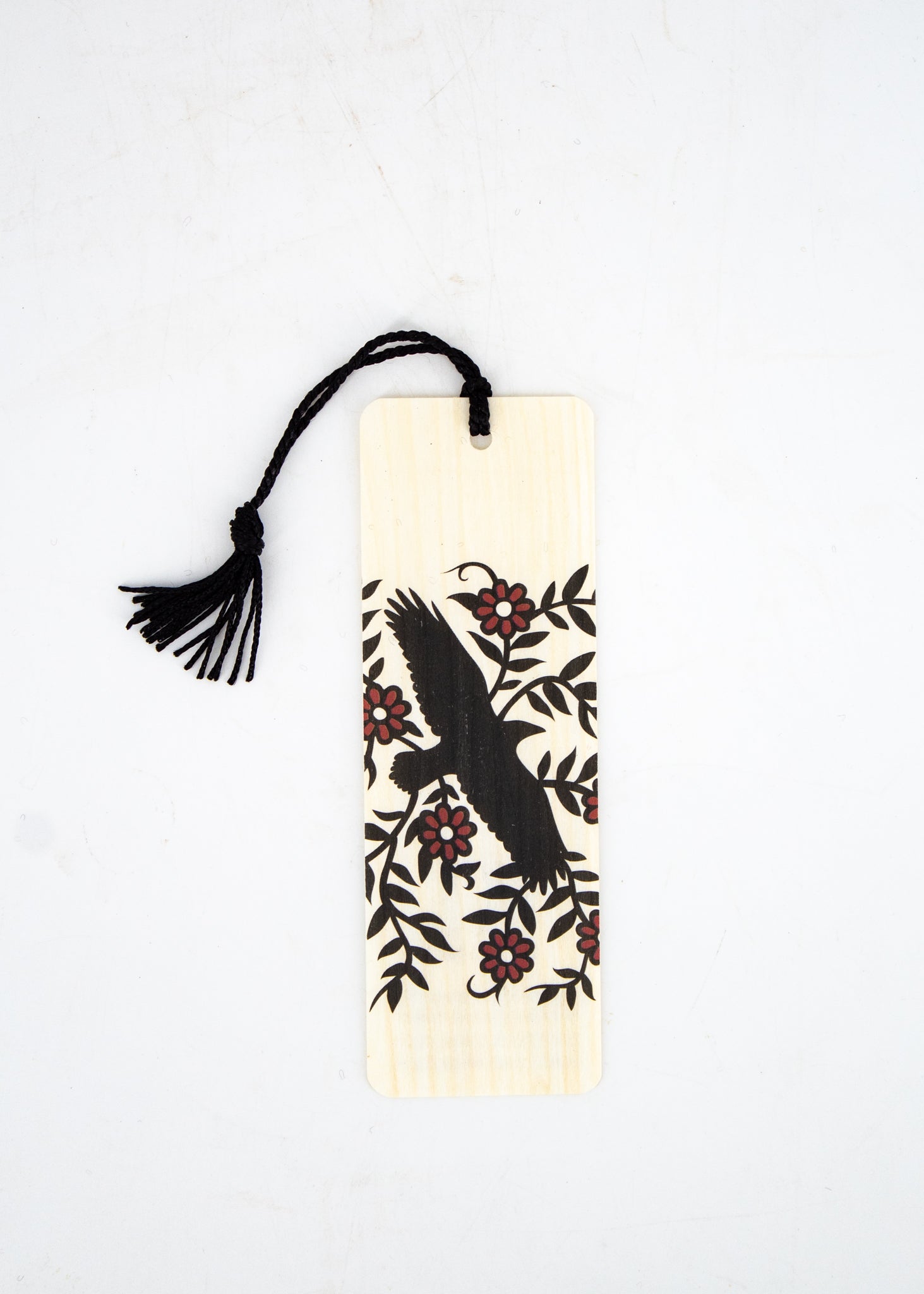 Raven Wood Bookmark with Tassel