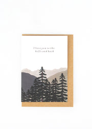 "I Love You to the Hills and Back" Card