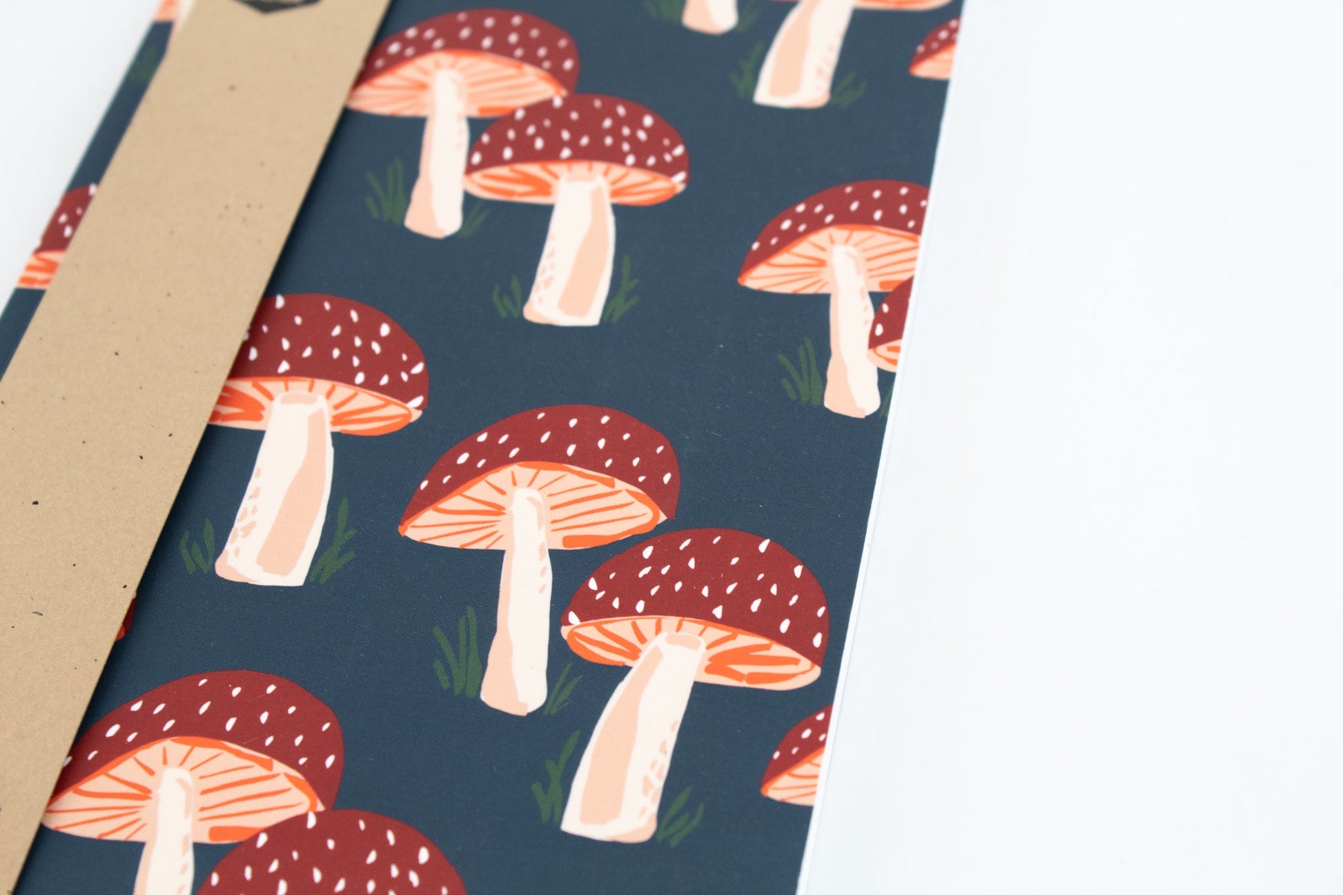 Navy Mushrooms Layflat Notebook by Wild Lark
