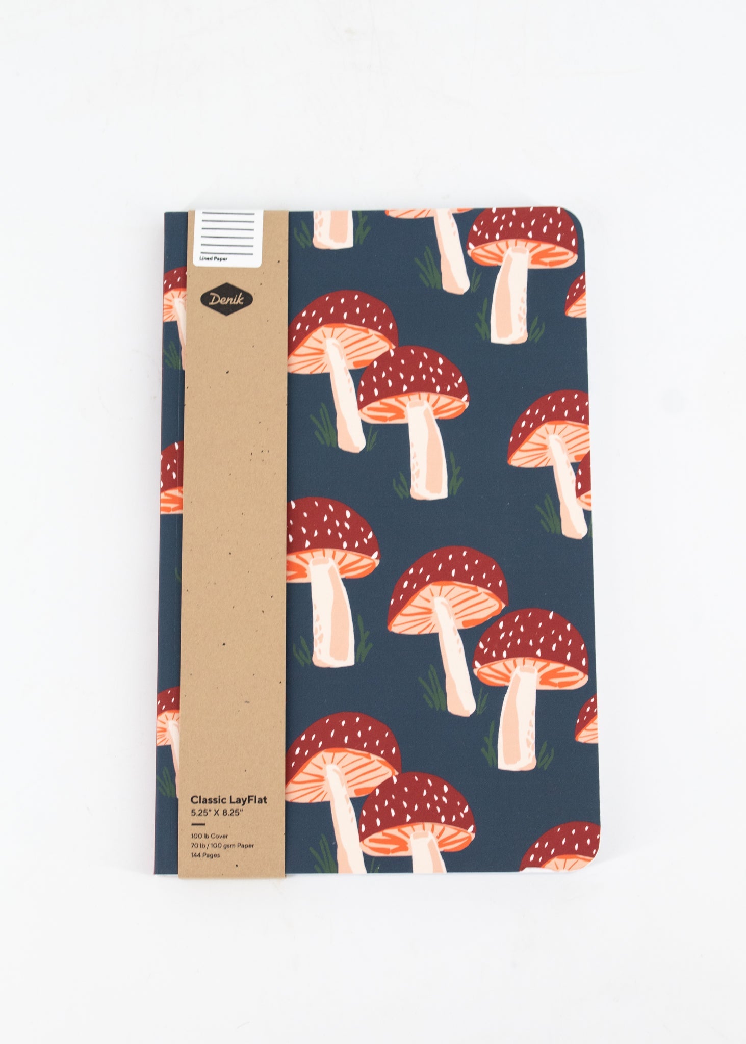 Navy Mushrooms Layflat Notebook by Wild Lark