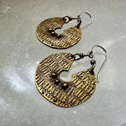 ORIJEN'S: Textured Keyhole Disc Earrings IN BRASS OR STERLING SILVER! by jenkahnjewelry