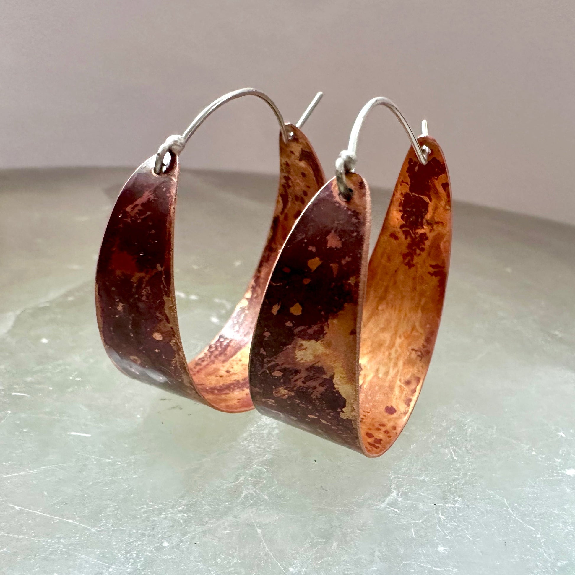 Wide Copper Hoops by jenkahnjewelry