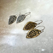 Tiny Leaf Earrings by jenkahnjewelry
