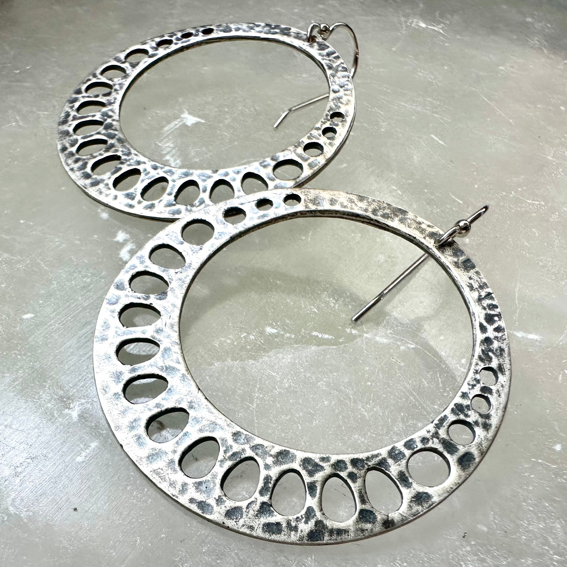 Silver Lotus Root Earrings by jenkahnjewelry