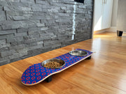 Phunky Donuts - Elevated Skateboard Cat Feeding Stand with 2 Bowls