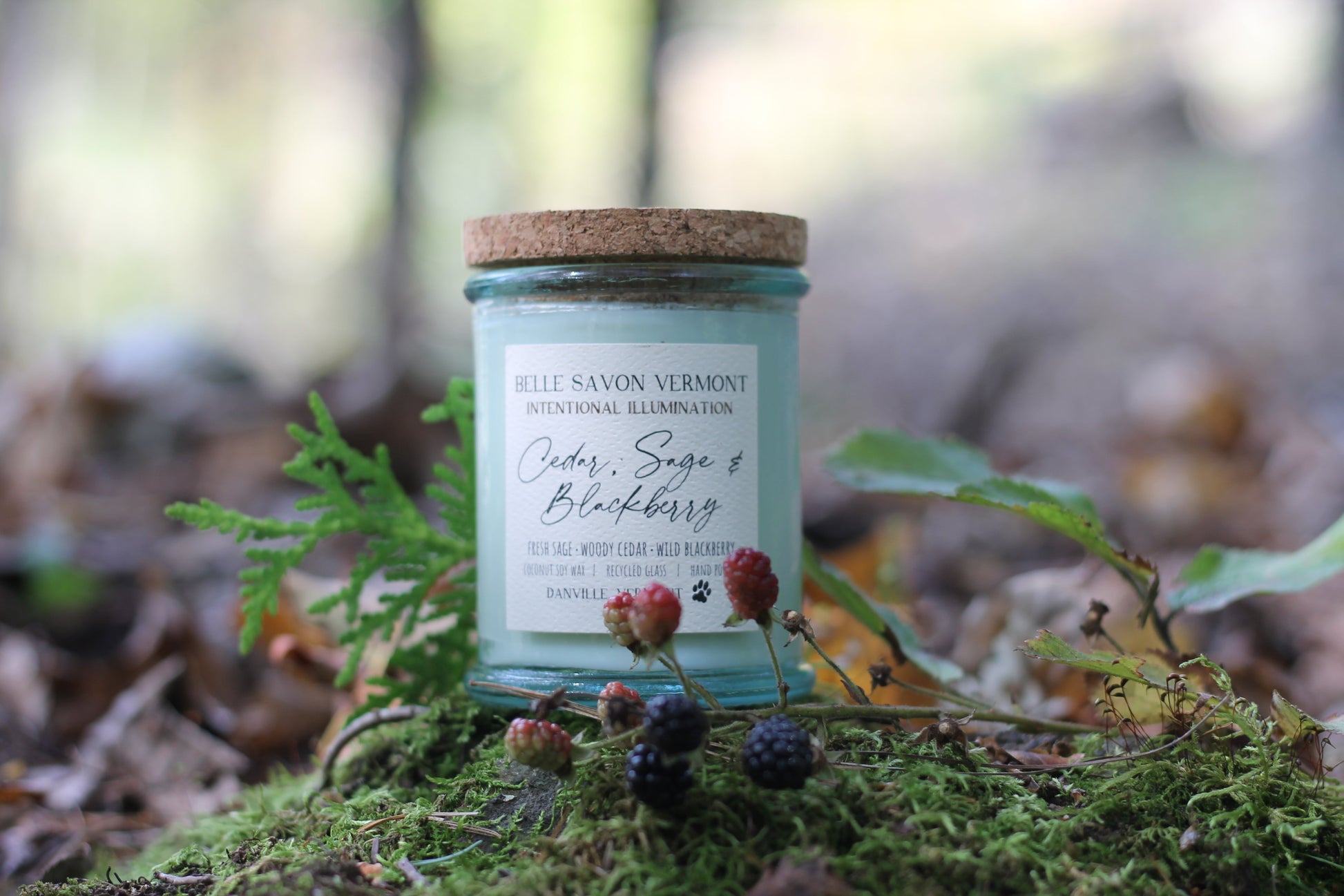 Coconut & Soy Wax Recycled Glass Container Candle-4 Ounce-Hand Poured in Vermont by Belle Savon Vermont