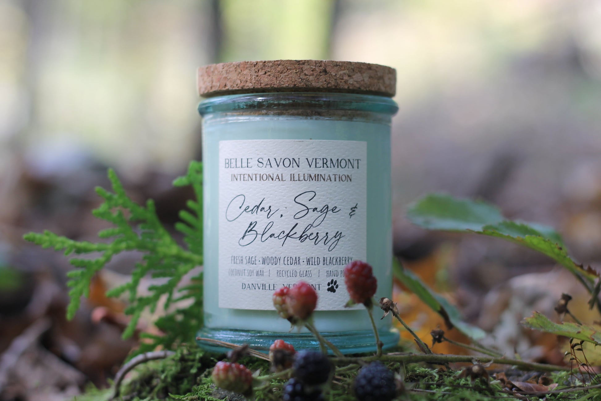 Coconut & Soy Wax Recycled Glass Container Candle-4 Ounce-Hand Poured in Vermont by Belle Savon Vermont