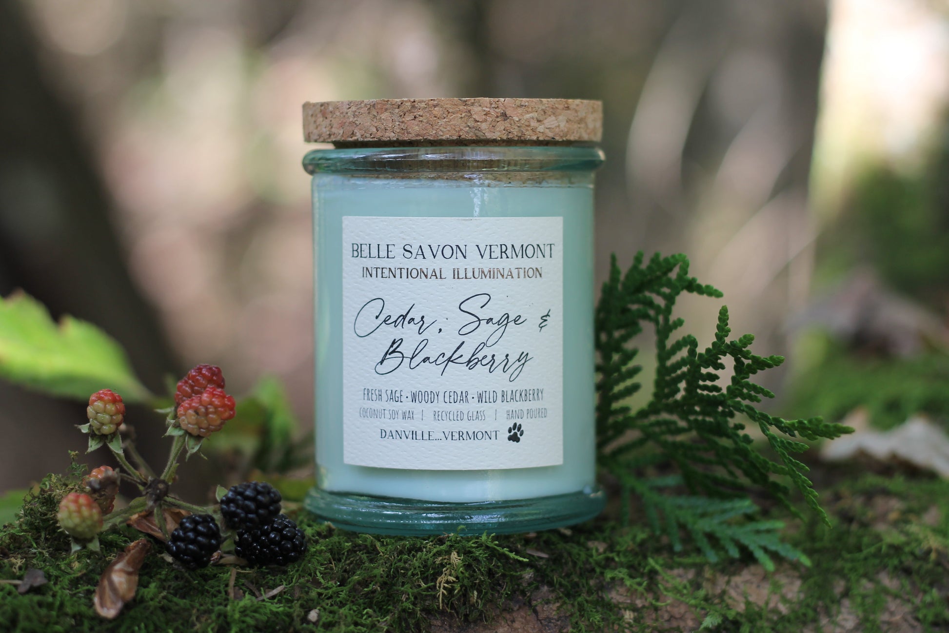 Coconut & Soy Wax Recycled Glass Container Candle-4 Ounce-Hand Poured in Vermont by Belle Savon Vermont