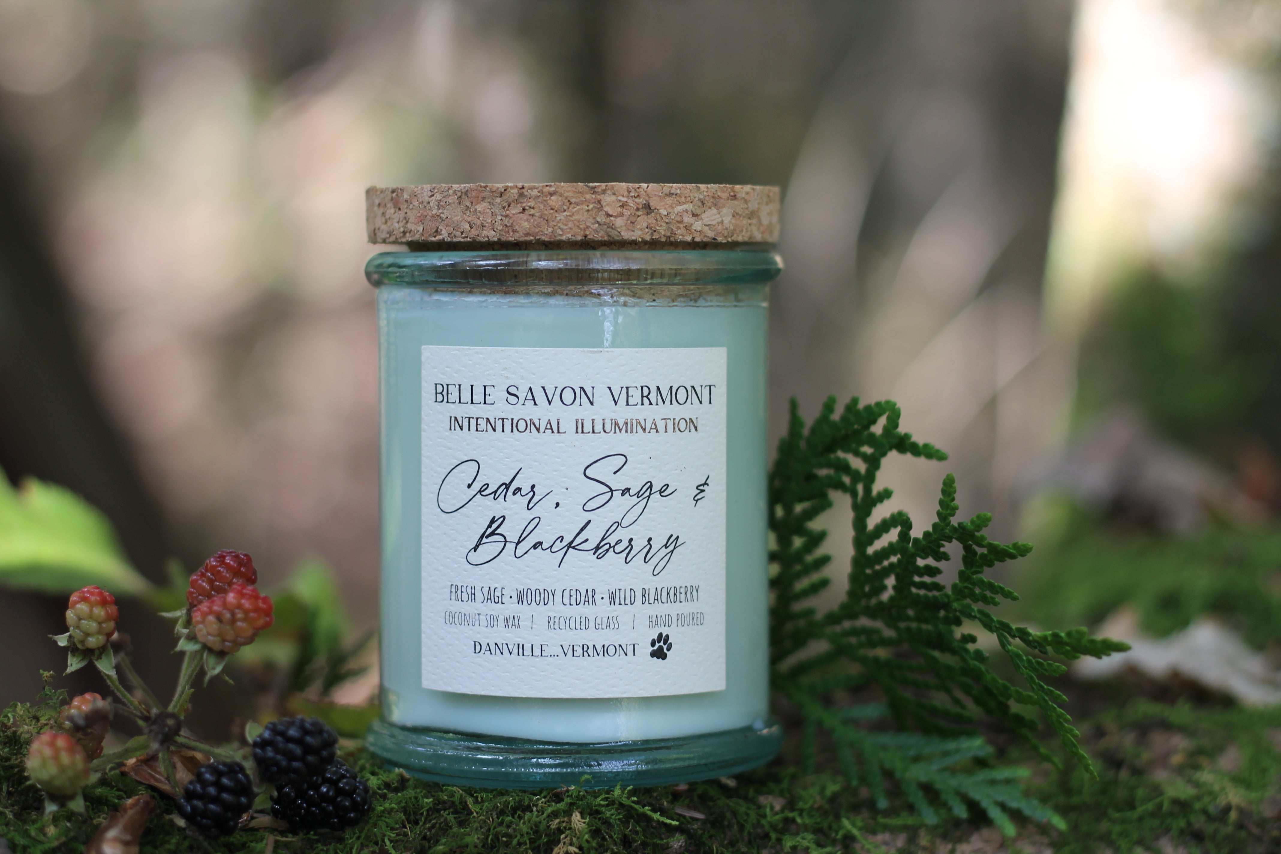 Coconut & Soy Wax Recycled Glass Container Candle-4 Ounce-Hand Poured in Vermont by Belle Savon Vermont