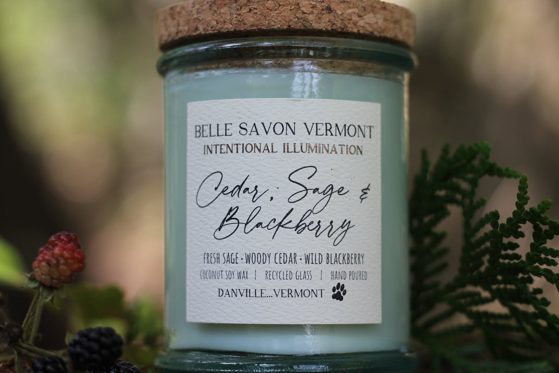 Coconut & Soy Wax Recycled Glass Container Candle-4 Ounce-Hand Poured in Vermont by Belle Savon Vermont