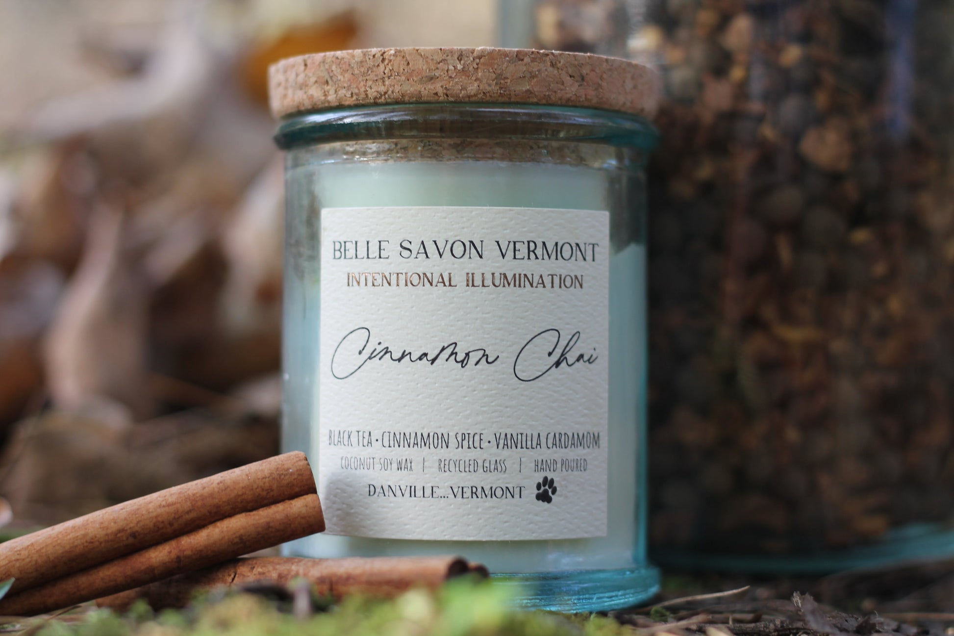 Coconut & Soy Wax Recycled Glass Container Candle-4 Ounce-Hand Poured in Vermont by Belle Savon Vermont