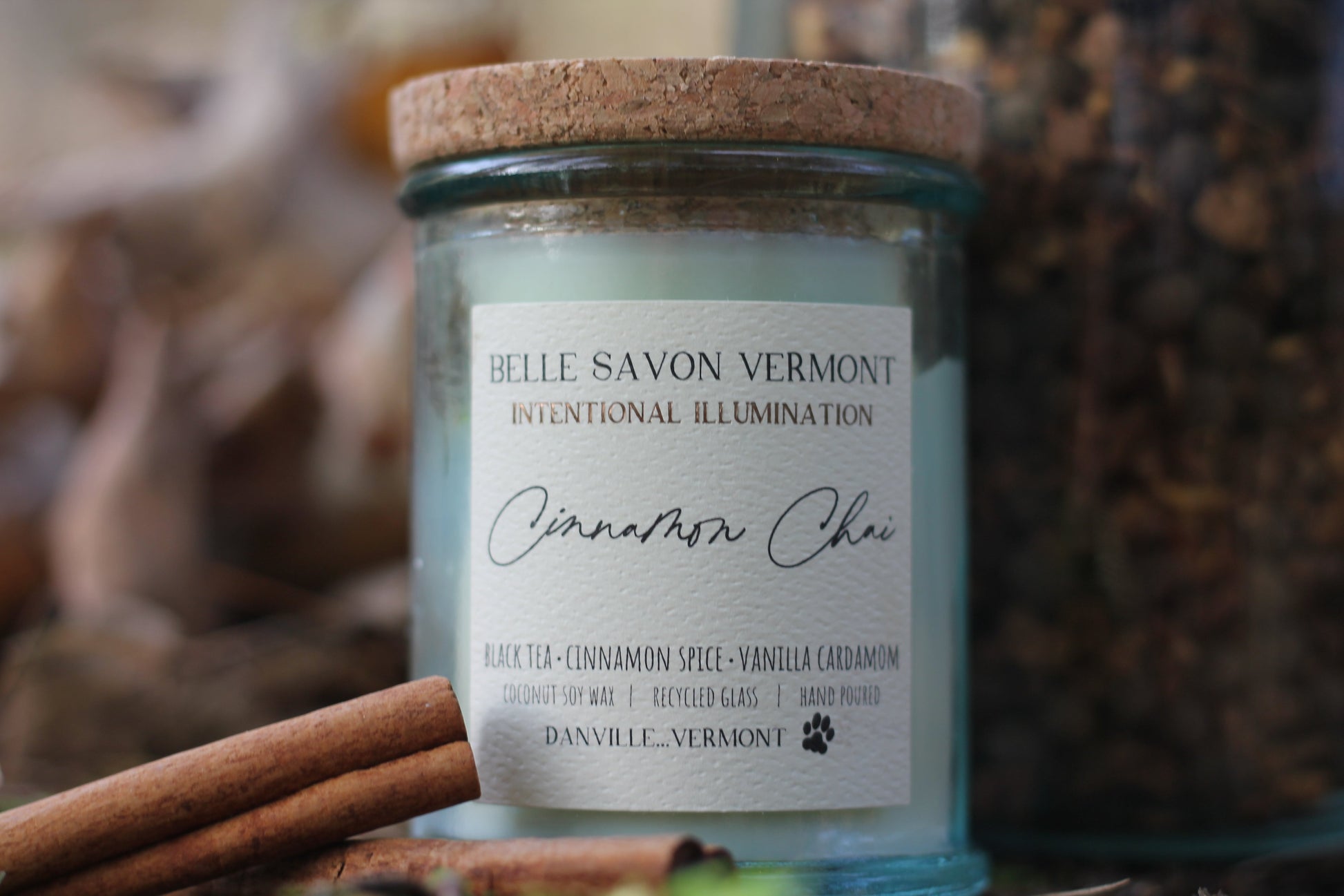 Coconut & Soy Wax Recycled Glass Container Candle-4 Ounce-Hand Poured in Vermont by Belle Savon Vermont