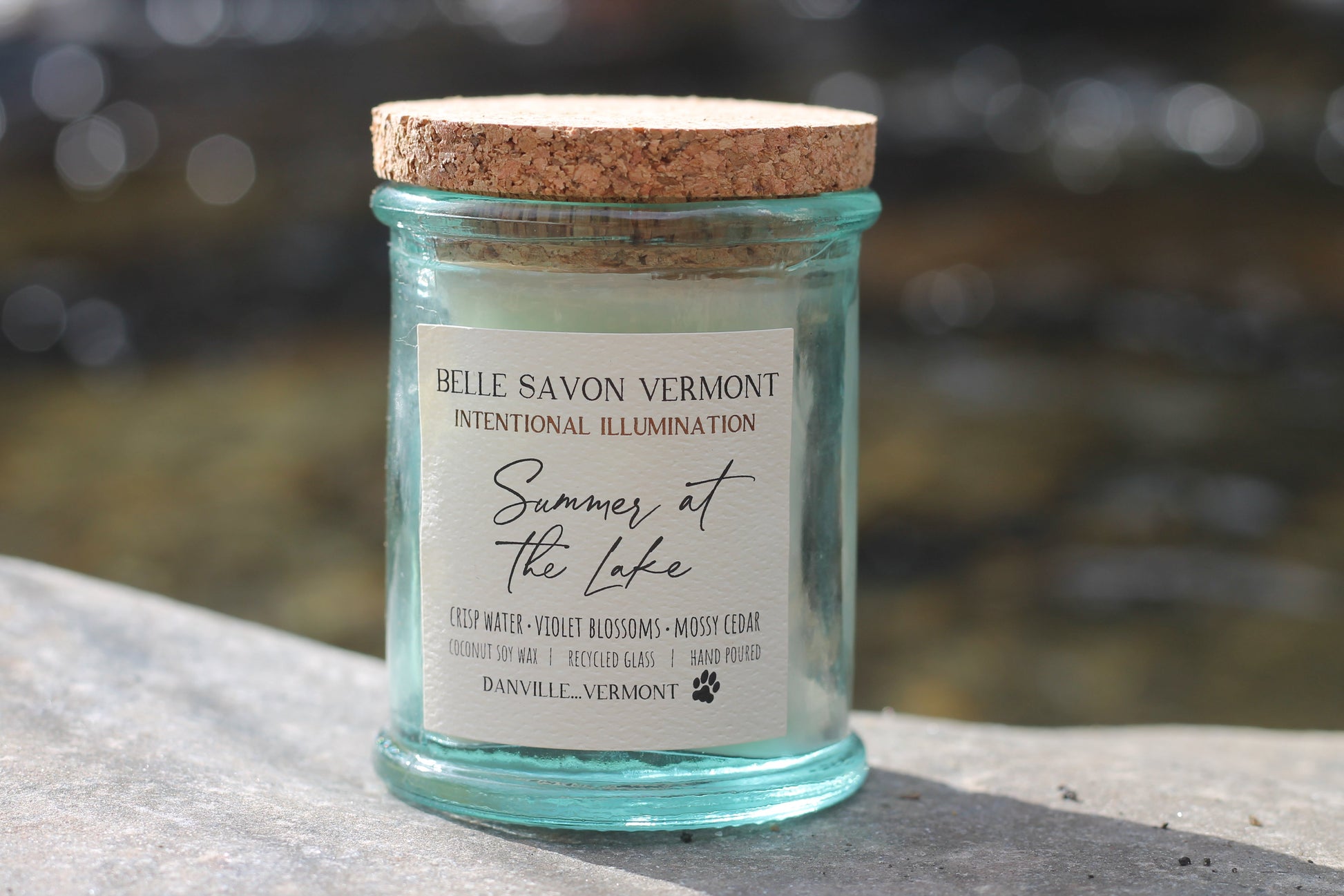 Coconut & Soy Wax Recycled Glass Container Candle-4 Ounce-Hand Poured in Vermont by Belle Savon Vermont