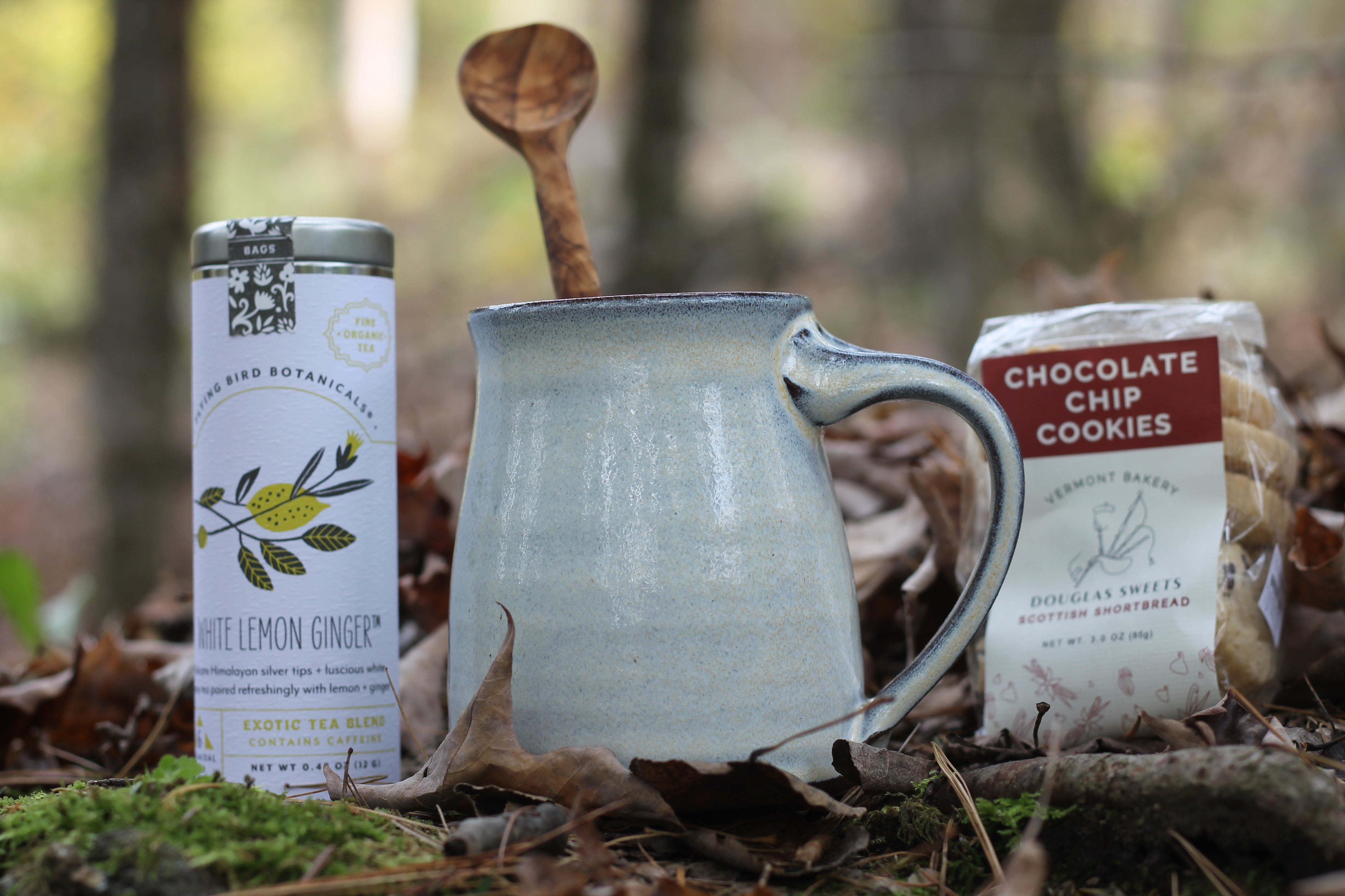 Vermont Gift Set, Vermont Pottery, Tea Time Set, Hygge Self care Set, Vermont Gift Basket, Tea and Pottery by Belle Savon Vermont