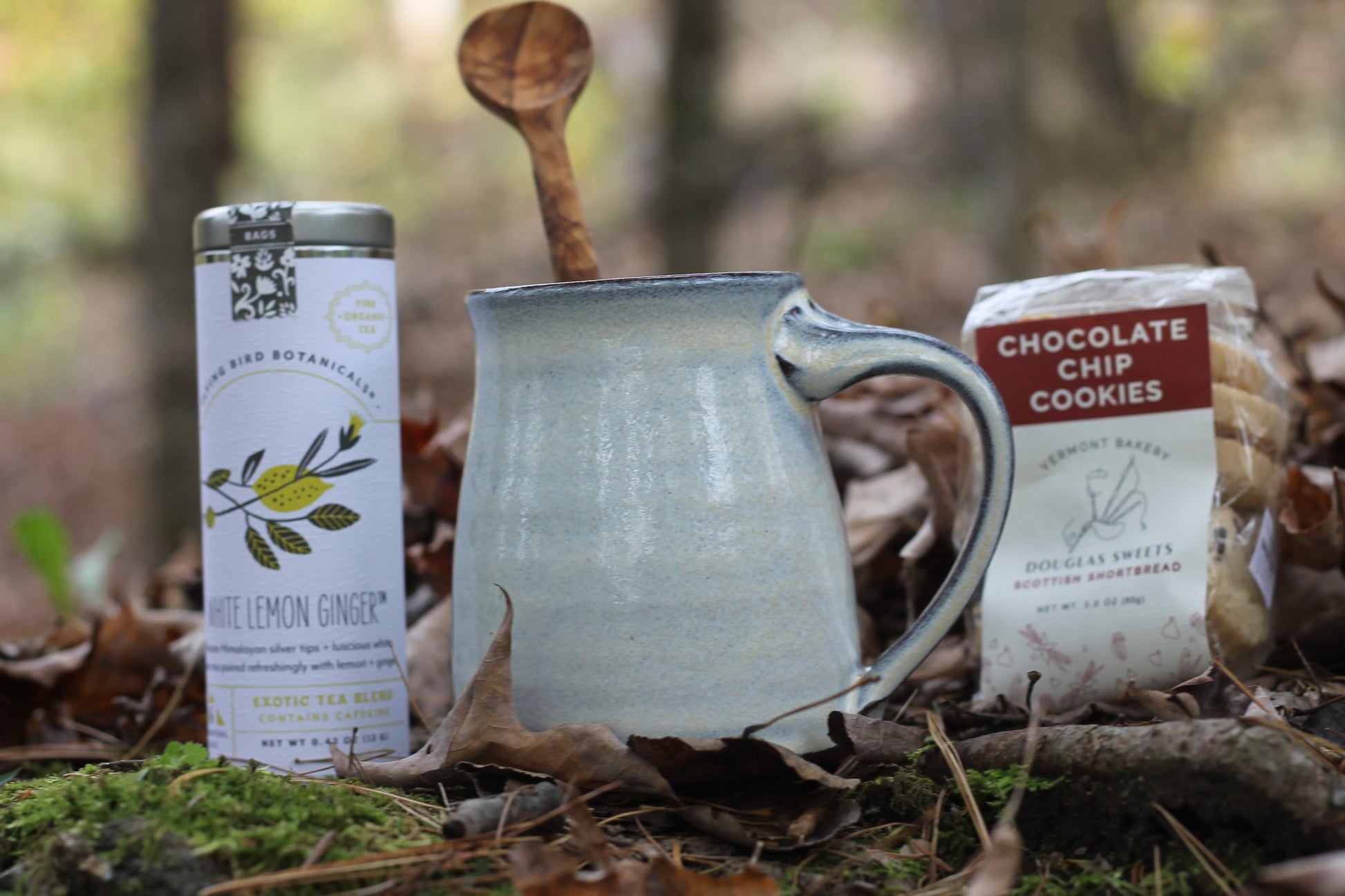 Vermont Gift Set, Vermont Pottery, Tea Time Set, Hygge Self care Set, Vermont Gift Basket, Tea and Pottery by Belle Savon Vermont