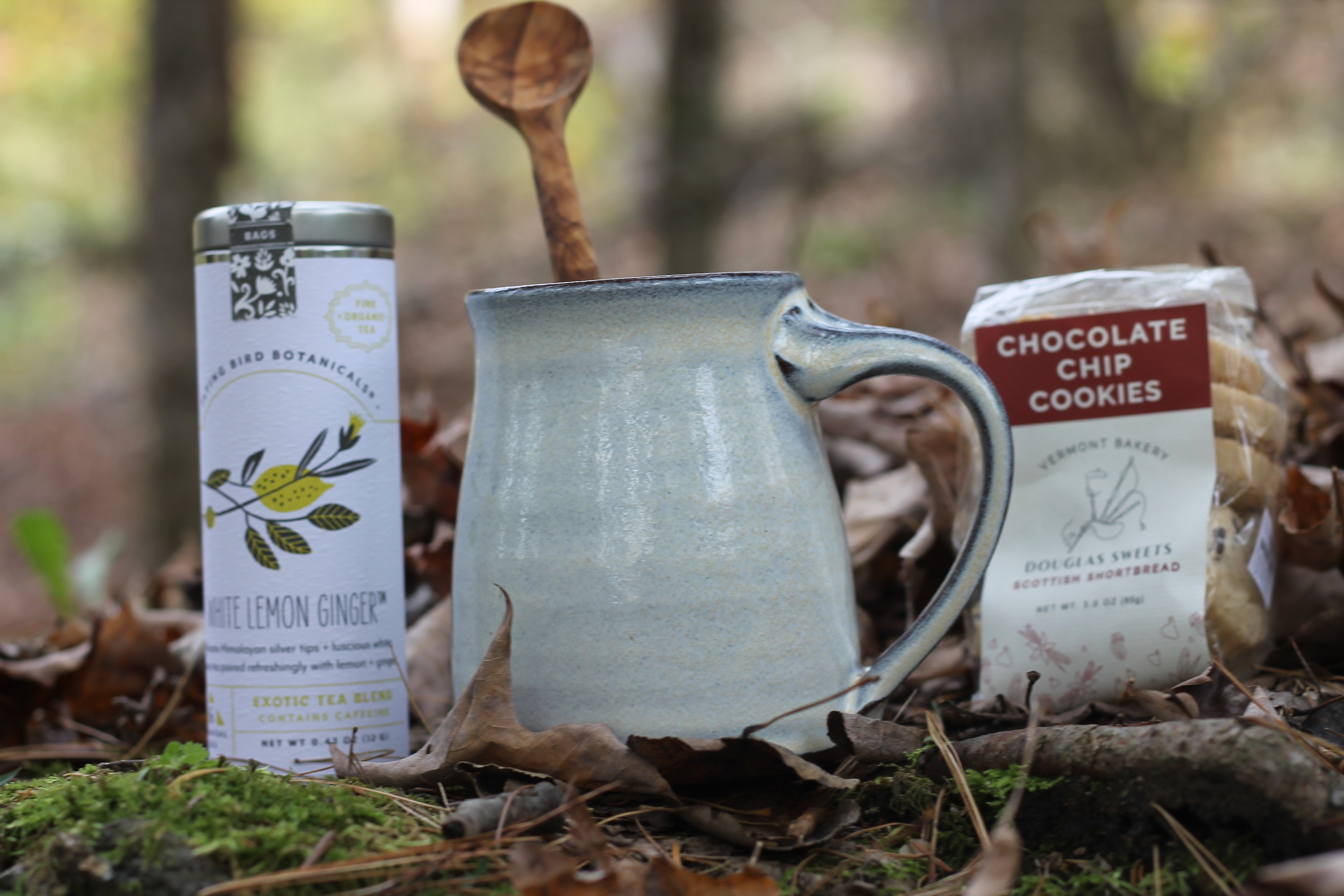 Vermont Gift Set, Vermont Pottery, Tea Time Set, Hygge Self care Set, Vermont Gift Basket, Tea and Pottery by Belle Savon Vermont