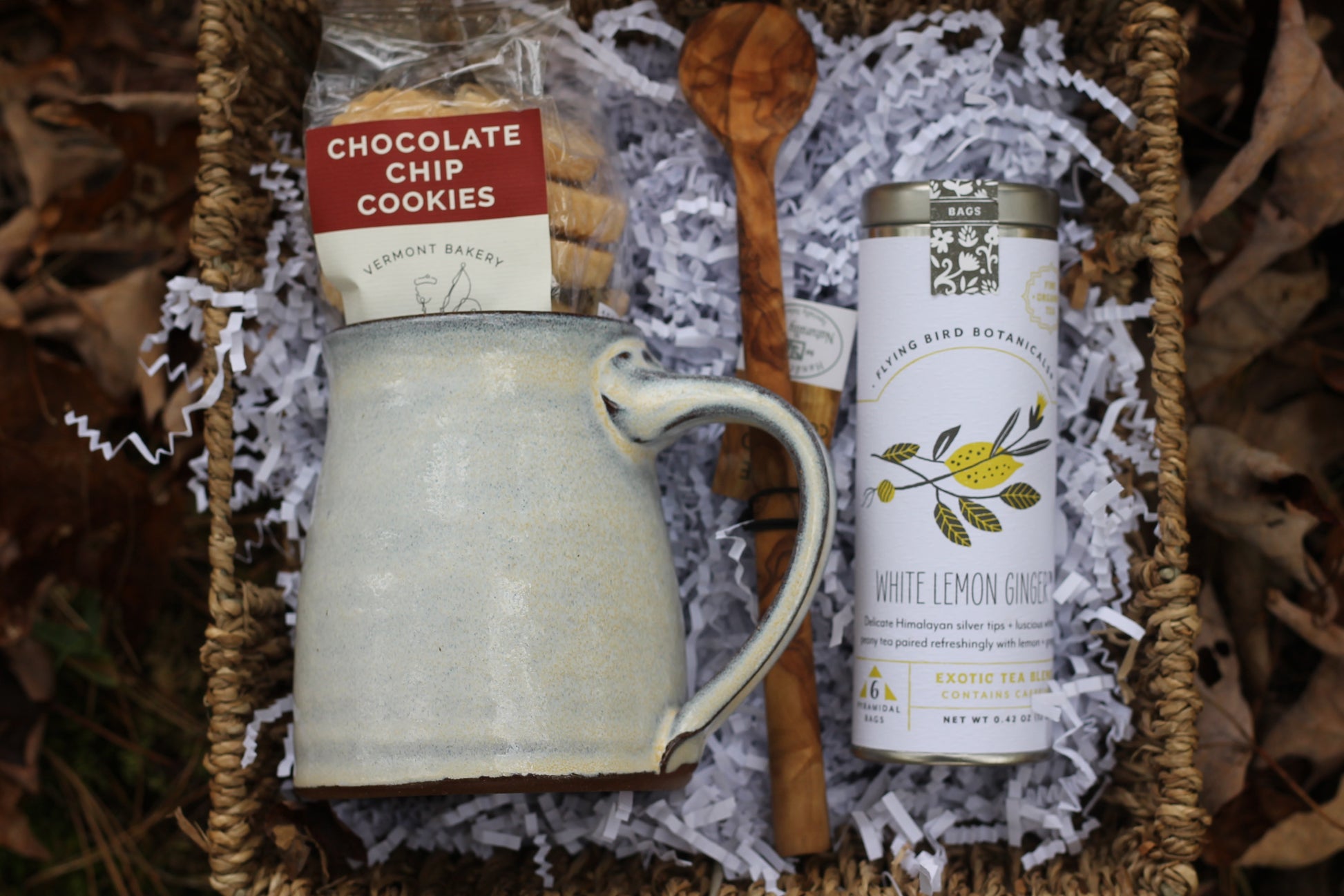 Vermont Gift Set, Vermont Pottery, Tea Time Set, Hygge Self care Set, Vermont Gift Basket, Tea and Pottery by Belle Savon Vermont