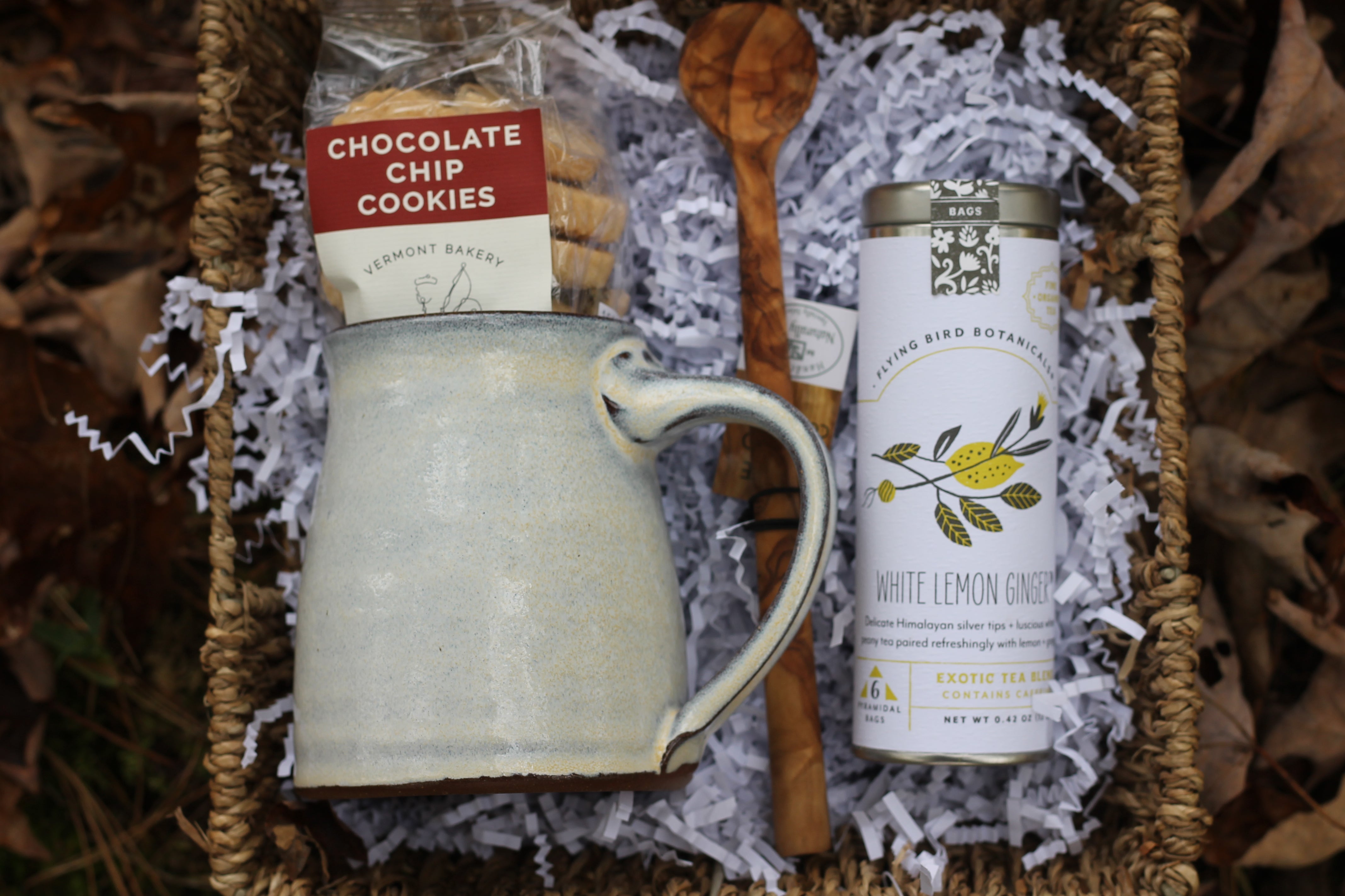 Vermont Gift Set, Vermont Pottery, Tea Time Set, Hygge Self care Set, Vermont Gift Basket, Tea and Pottery by Belle Savon Vermont