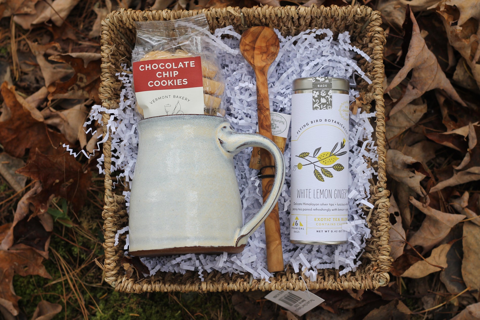 Vermont Gift Set, Vermont Pottery, Tea Time Set, Hygge Self care Set, Vermont Gift Basket, Tea and Pottery by Belle Savon Vermont