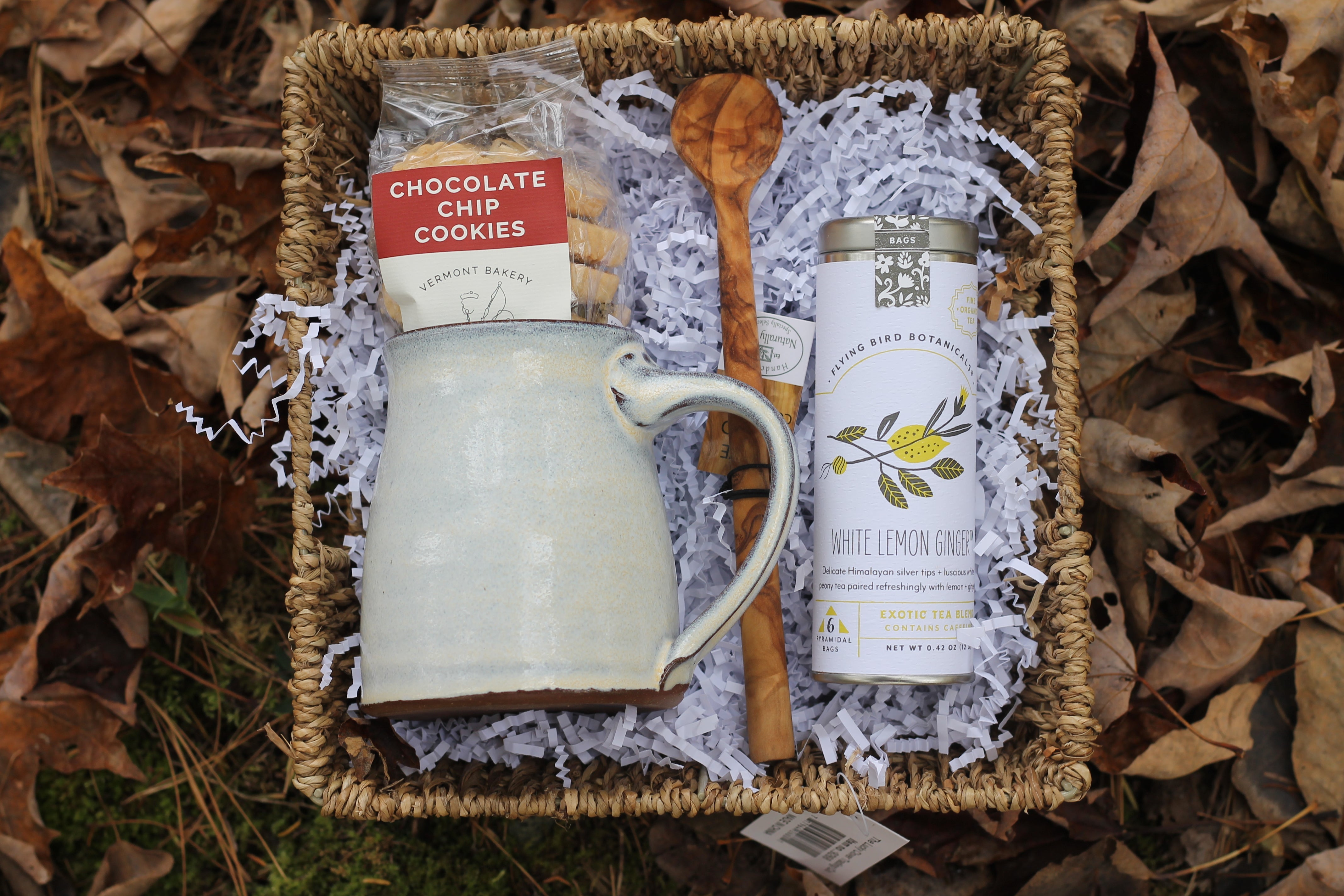 Vermont Gift Set, Vermont Pottery, Tea Time Set, Hygge Self care Set, Vermont Gift Basket, Tea and Pottery by Belle Savon Vermont