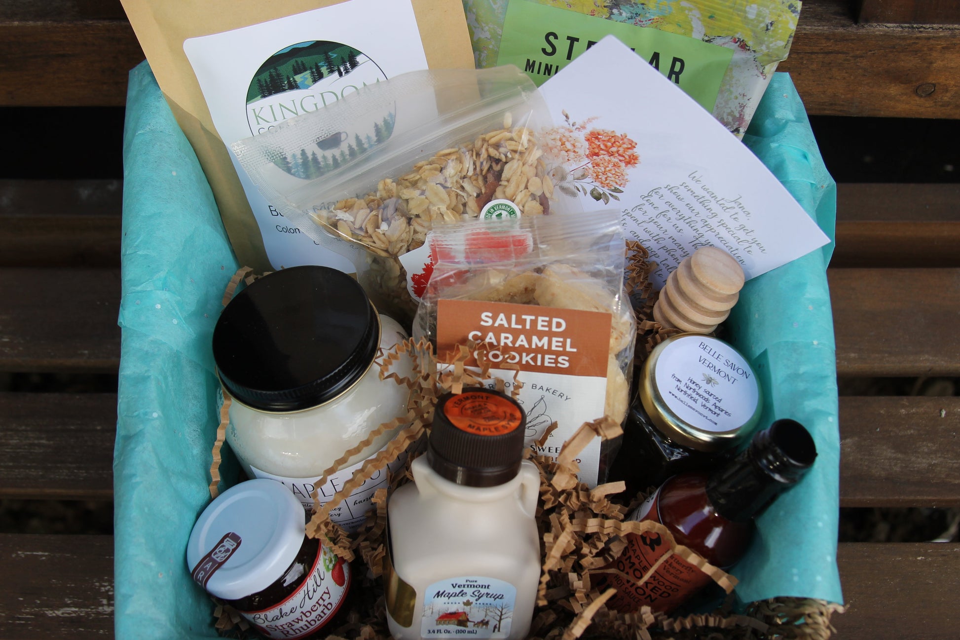 Vermont Care Package Gift Basket - Vermont Gourmet-Vermont Artisan - Vermont Gift -Vermont Maple Gift-Best of Vermont-Love from Vermont by Belle Savon Vermont