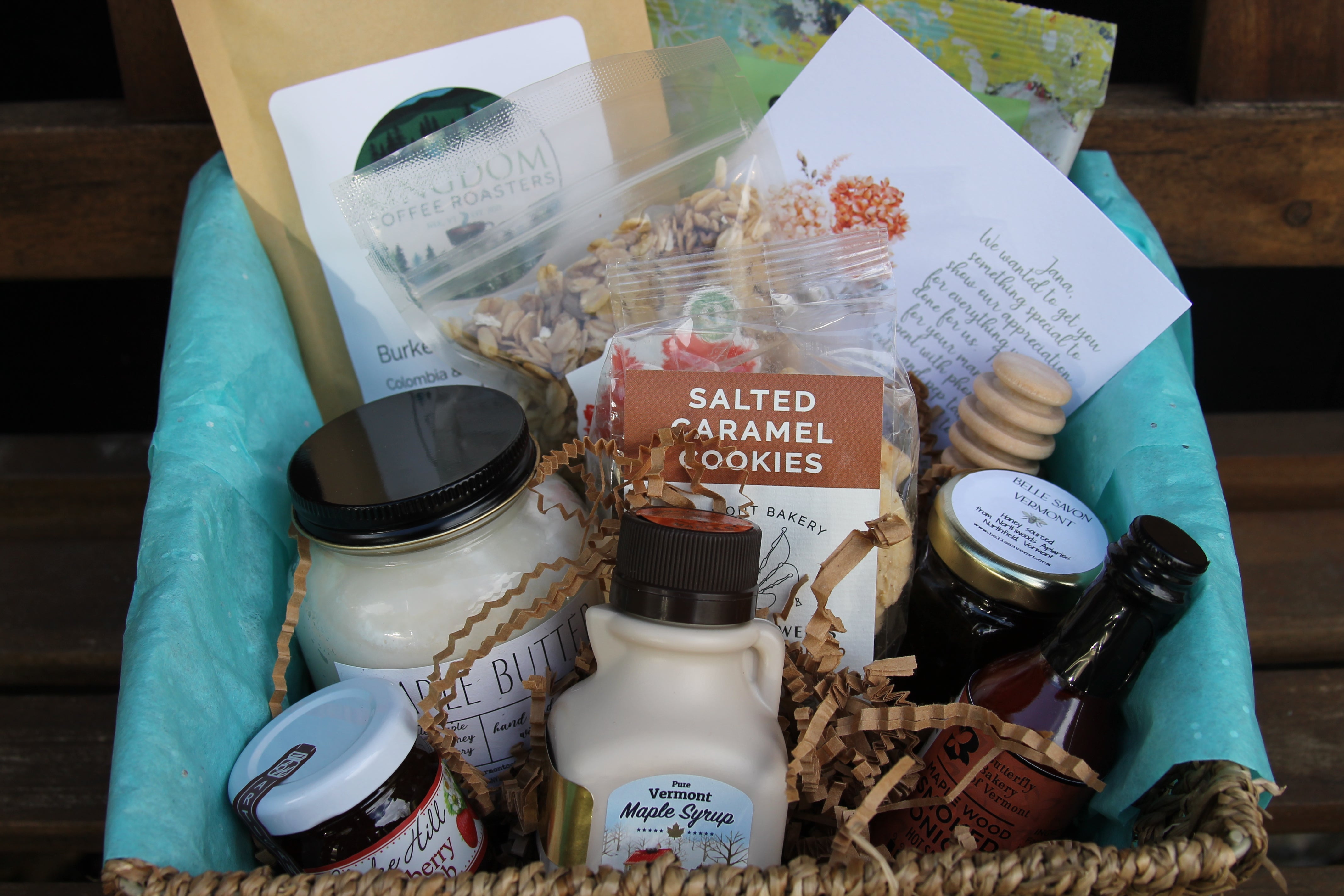 Vermont Care Package Gift Basket - Vermont Gourmet-Vermont Artisan - Vermont Gift -Vermont Maple Gift-Best of Vermont-Love from Vermont by Belle Savon Vermont