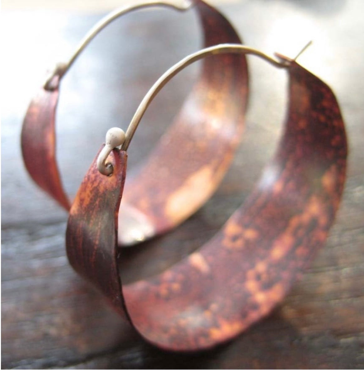 Wide Copper Hoops by jenkahnjewelry