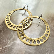 Brass Lotus Root Earrings by jenkahnjewelry