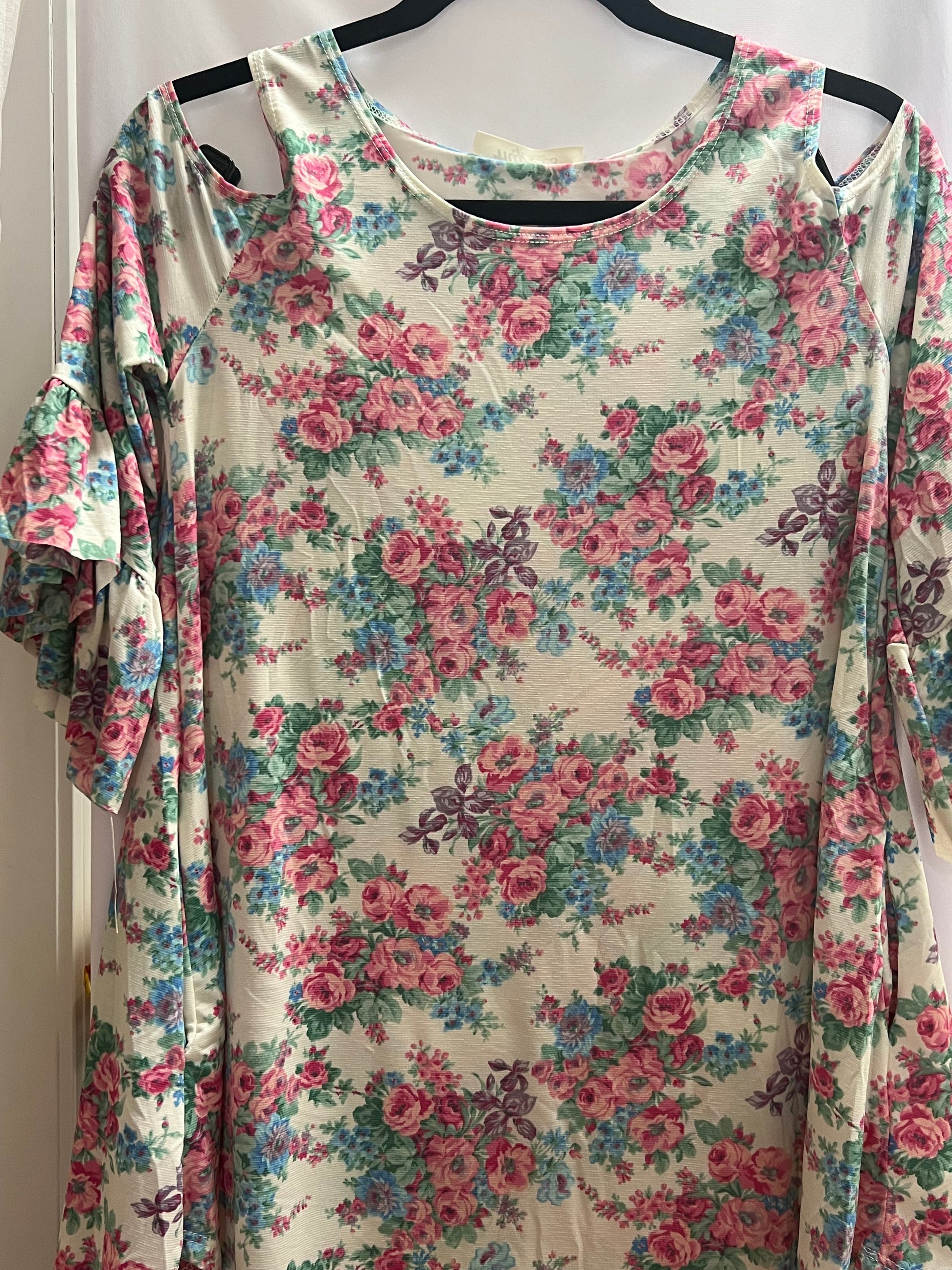Cold Shoulder Ivory Floral Top by SidePony Boutique