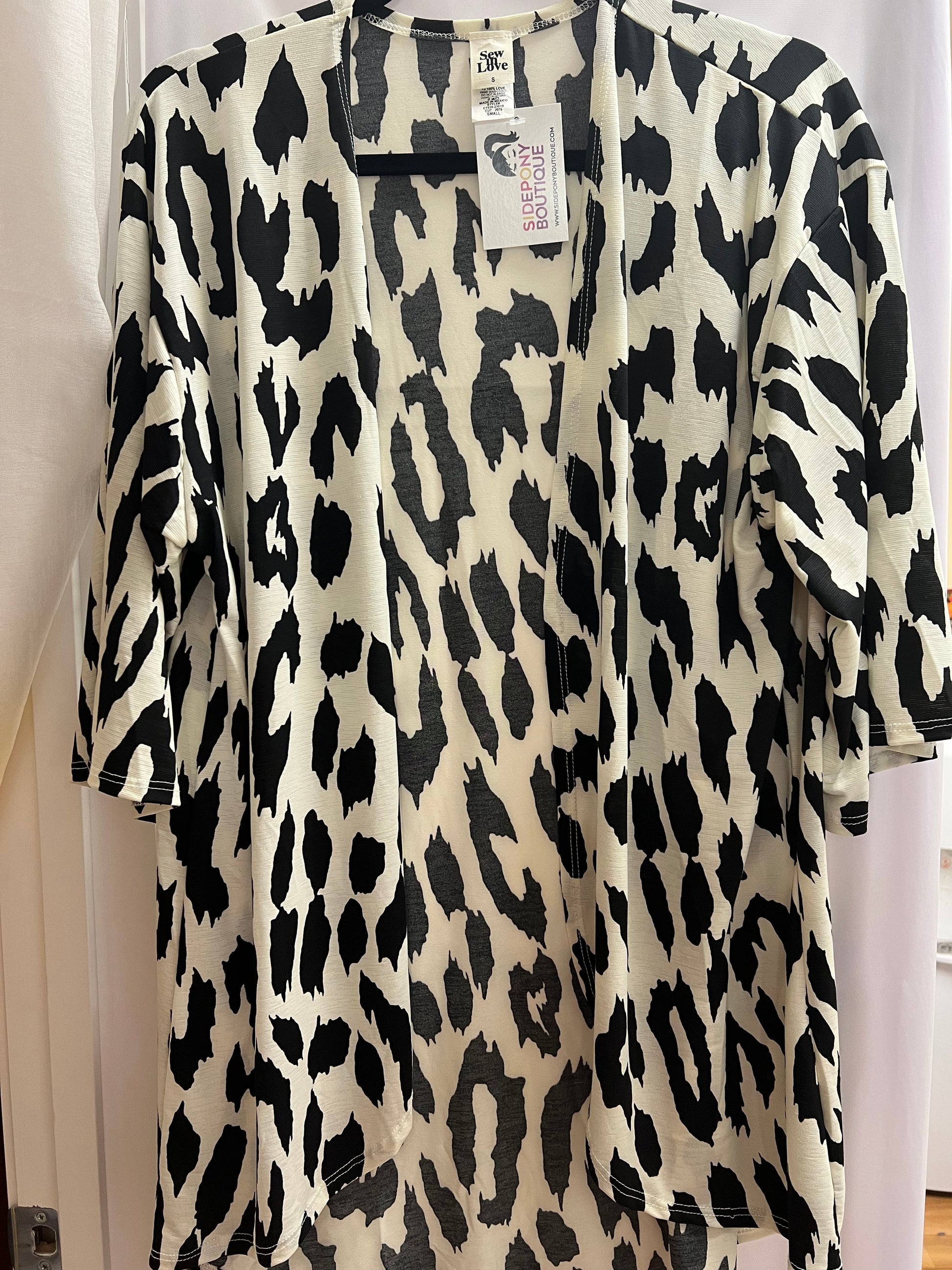 Snow Leopard 3/4 sleeve kimono by SidePony Boutique
