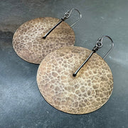 Brass Disc Earrings by jenkahnjewelry